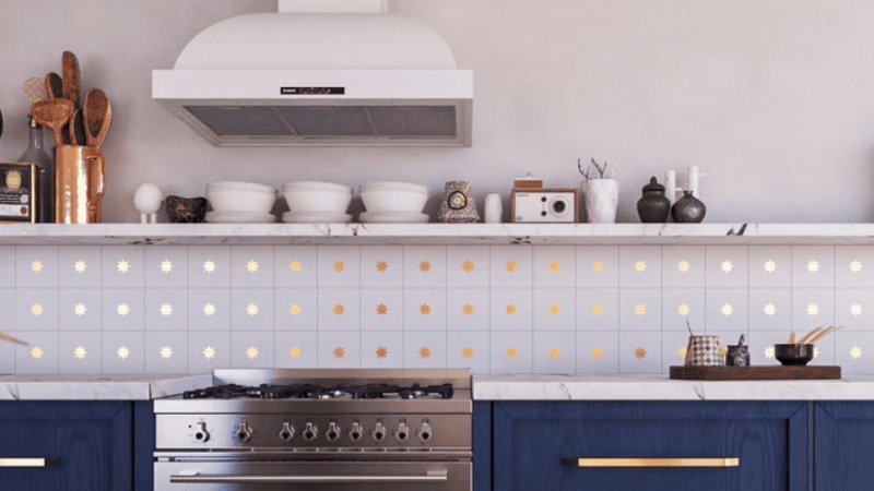 cement tile backsplash